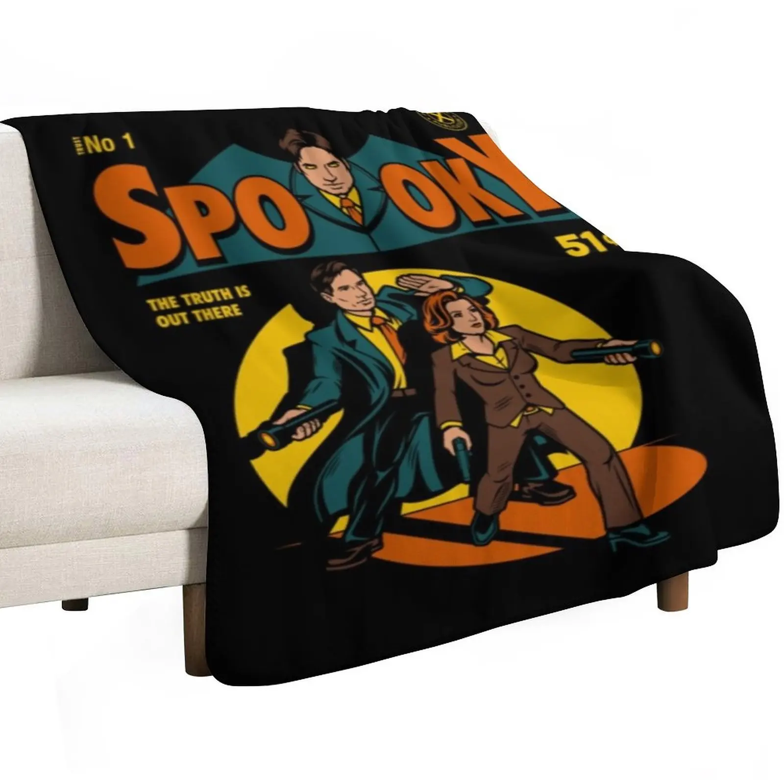 X Files, Spooky Comic Throw Blanket halloween Decoratives decorative Large Hairy Blankets