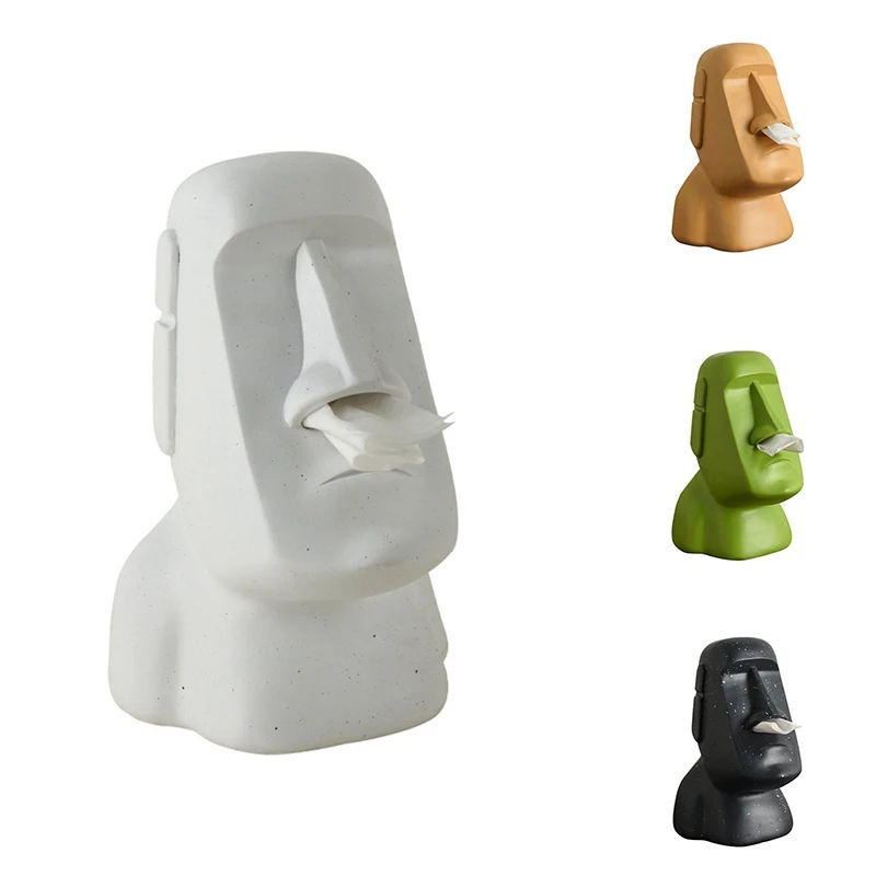 

Napkin Box Nordic Style Stone Statue Nostril Tissue Box Napkin Paper Holder Box 3D Toilet Paper Home Decoration