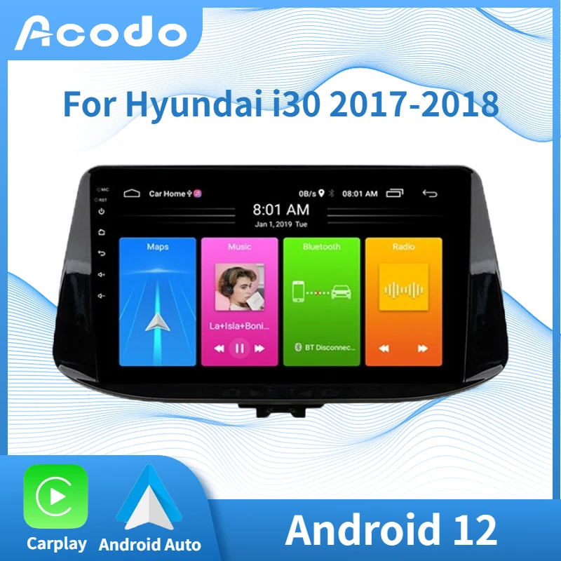 

Автомобильный радиоприемник Acodo, Android, для Hyundai I30 2017-2018, Wi-Fi, Carplay, Android, FM, BT, музыки, IPS экран, SWC, стерео радиоприемники