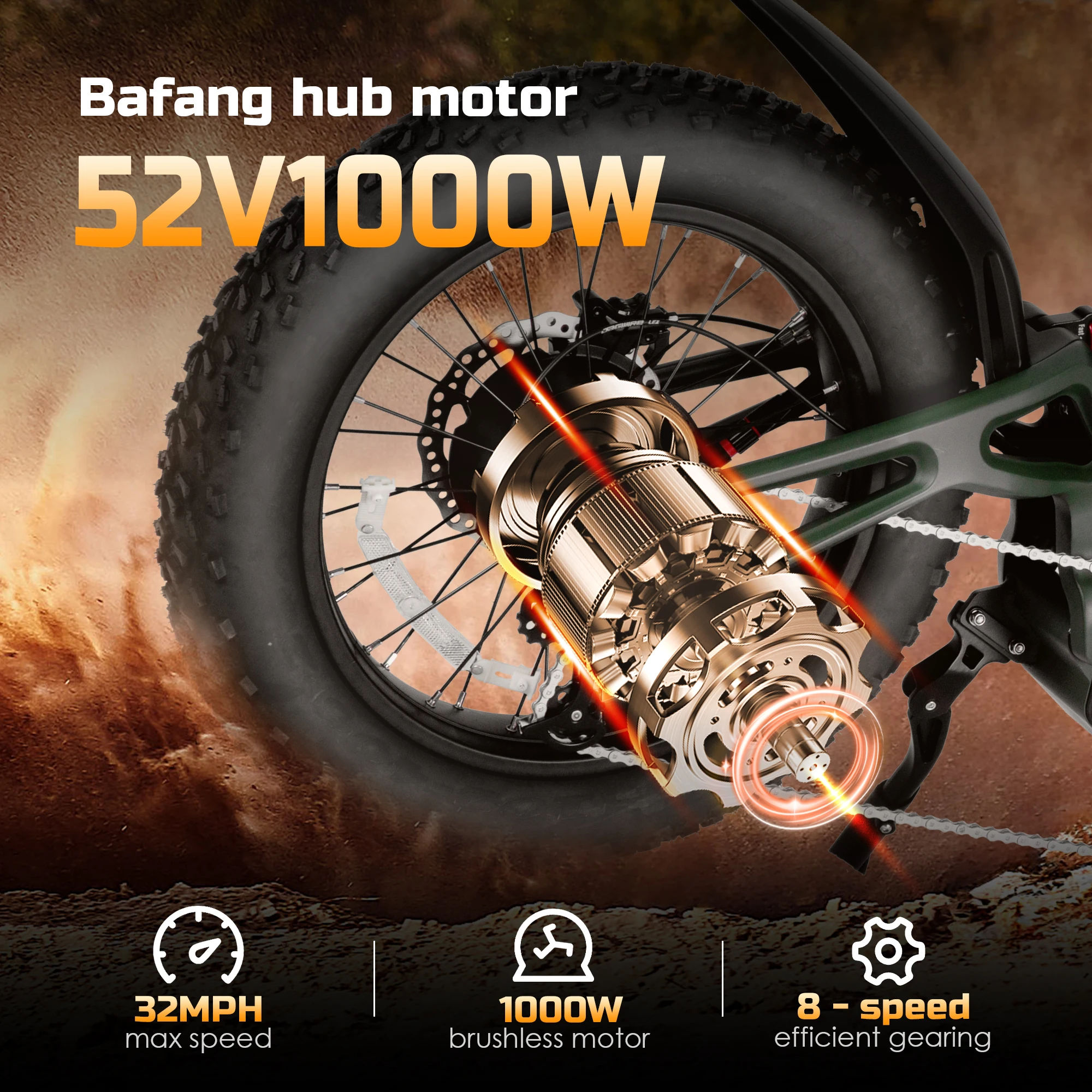 Electric off-road mountain adult bicycle tire 20 1000w 52v20ah urban commuting long endurance youth electric bicycle