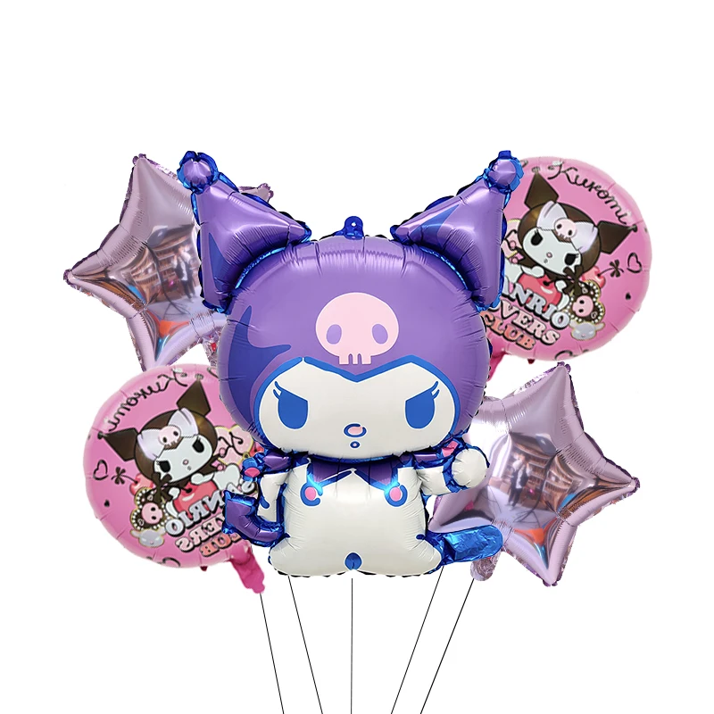 1set Sanrio Balloon Cute Kuromi My Melody Cinnamoroll Aluminium Film Balloons for Festivals Party Decor Kids Girl Birthday Gift