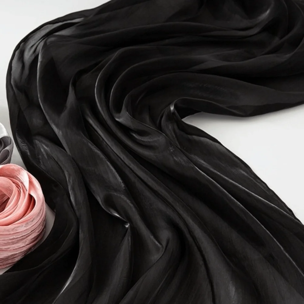 

Роскошный шелковый хиджаб-шарф, длинная исламская бандана, широкий тонкий платок-шаль для женщин