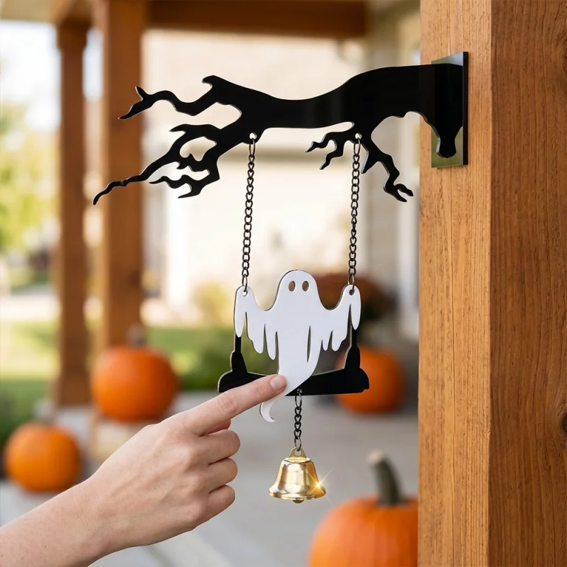 Halloween Acrylic Door Hanger Dead Branch Bell Chime Spooky Wall Porch Hanging Ornament Creative Holiday Party Home Decoration - view 2
