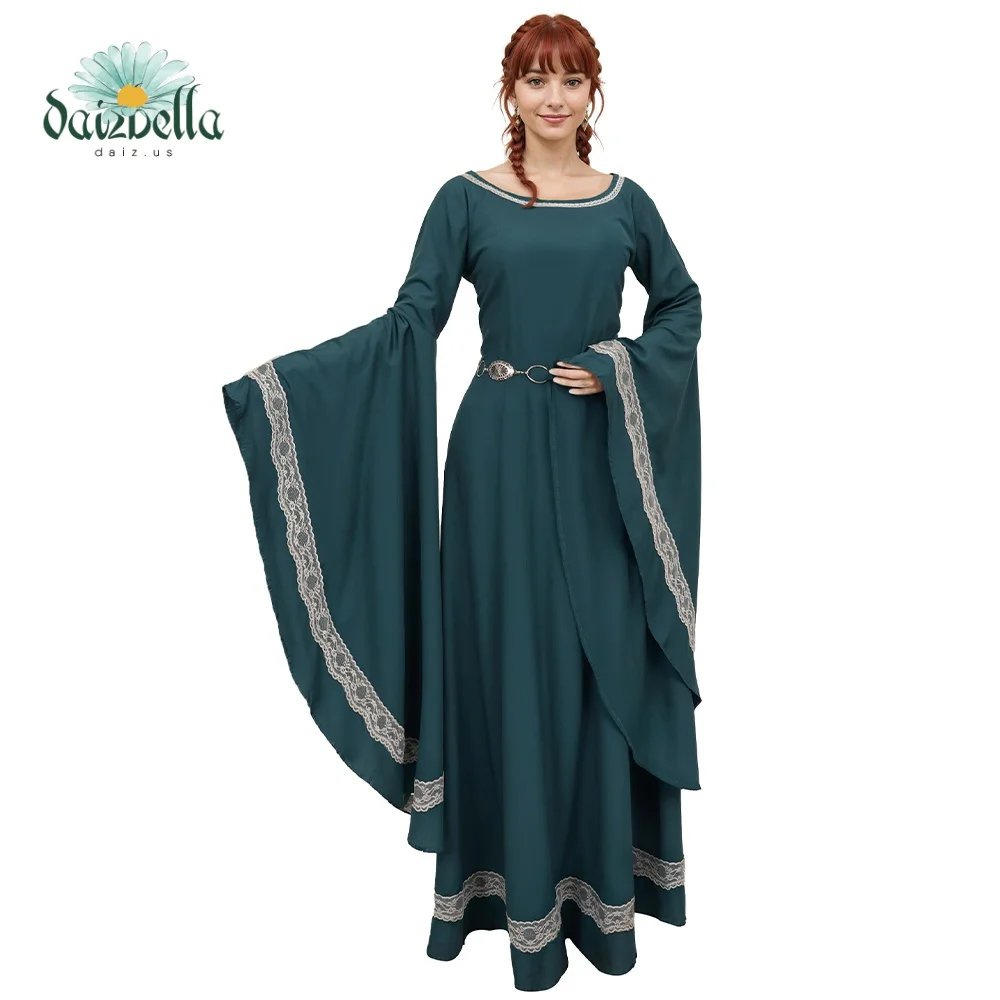 

DAIZBELLA Women's Renaissance Dress Gown Women's Medieval Dress with Lace Decoration Halloween Party Renaissance Fair Dress