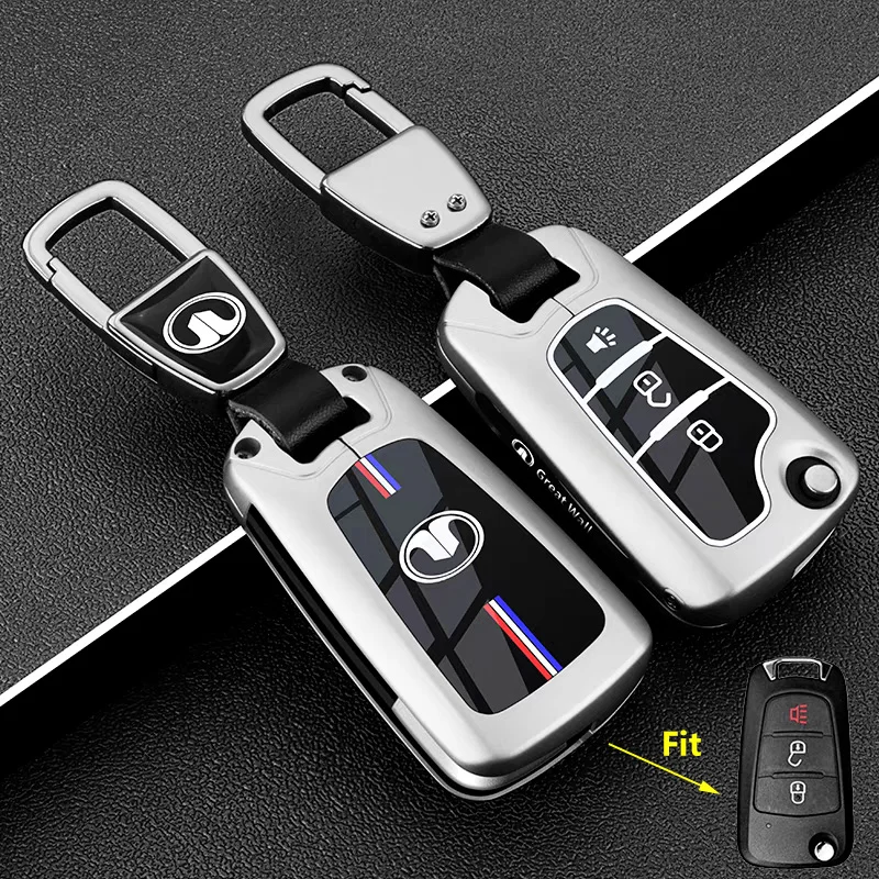 Zinklegierung Autoschlüsseletui für Great Wall Haval Hover H1 H3 H6 H2 H5 C50 C30 C20R M4 Wingle Schlüsselanhänger Cover Shell Fob Zubehör – Detail 6