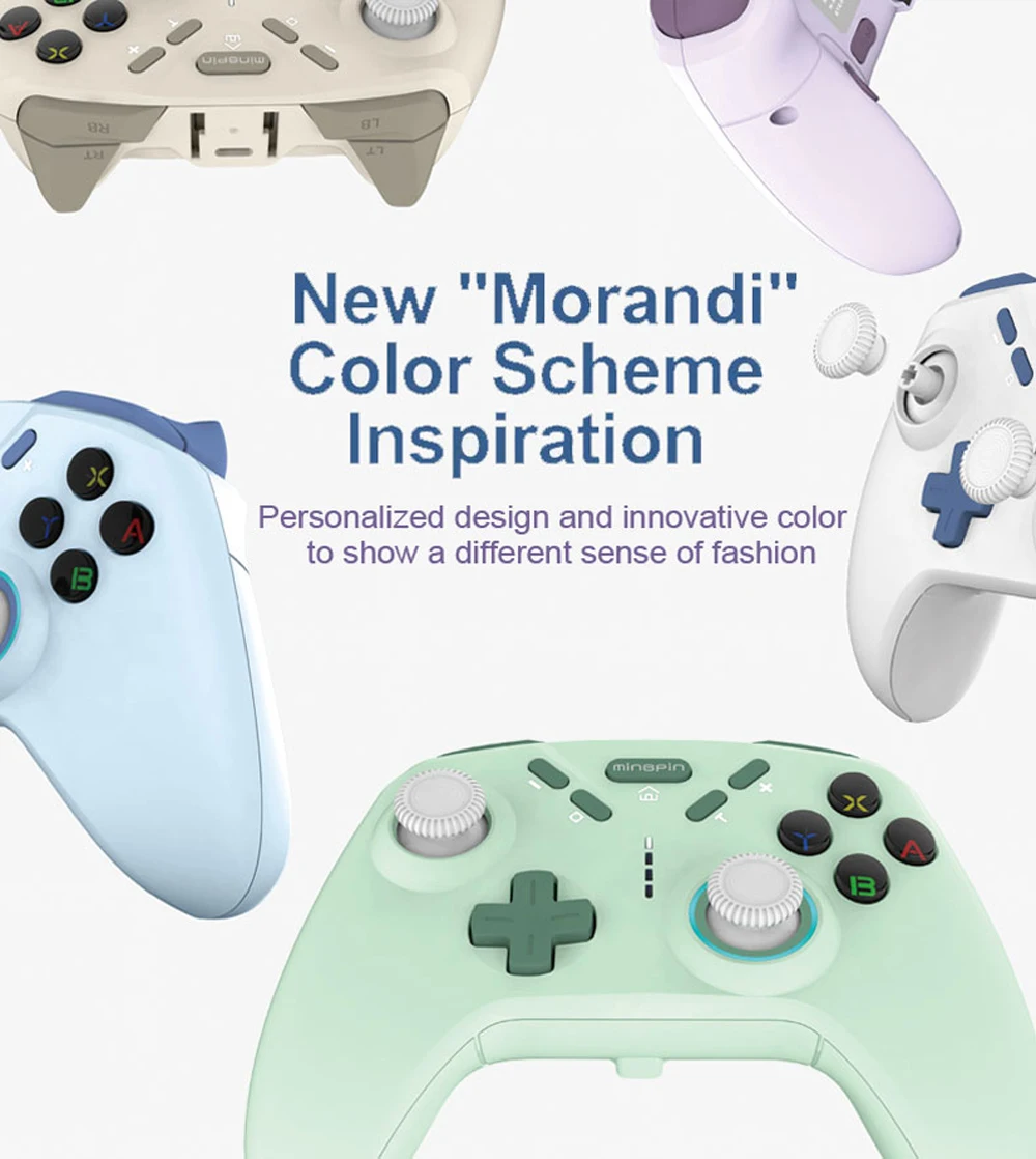 MB-S820 Wireless Bluetooth White Gamepad Somatosensory vibration Multi-platform Compatibility Android Pc Ps5 Nintendo