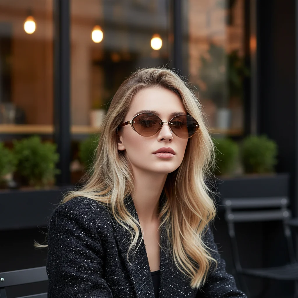 Passende elliptische Mode-Retro-Sonnenbrille für Herren und Damen mit UV-Schutz2506