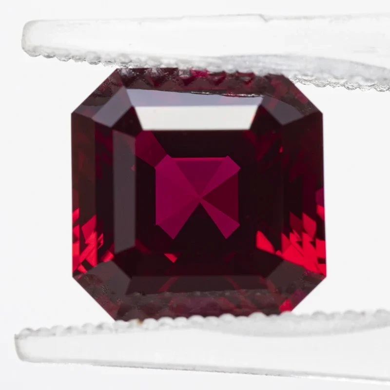 Lab Grown Ruby Square Pigeon Blood Red Asscher Cut VVS1 Gemstone Charms DIYJewelry Making Materials Selectable AGL Certificate