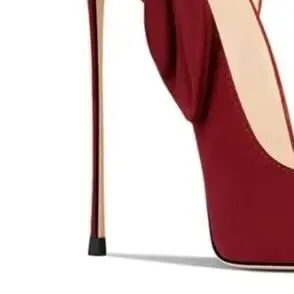 Wine Red Suede Side Cutout Pumps Twisted Knot Bow Pointed Toe Slip On Shoes Ultra Thin Spike Stiletto Wedding Dress Heels