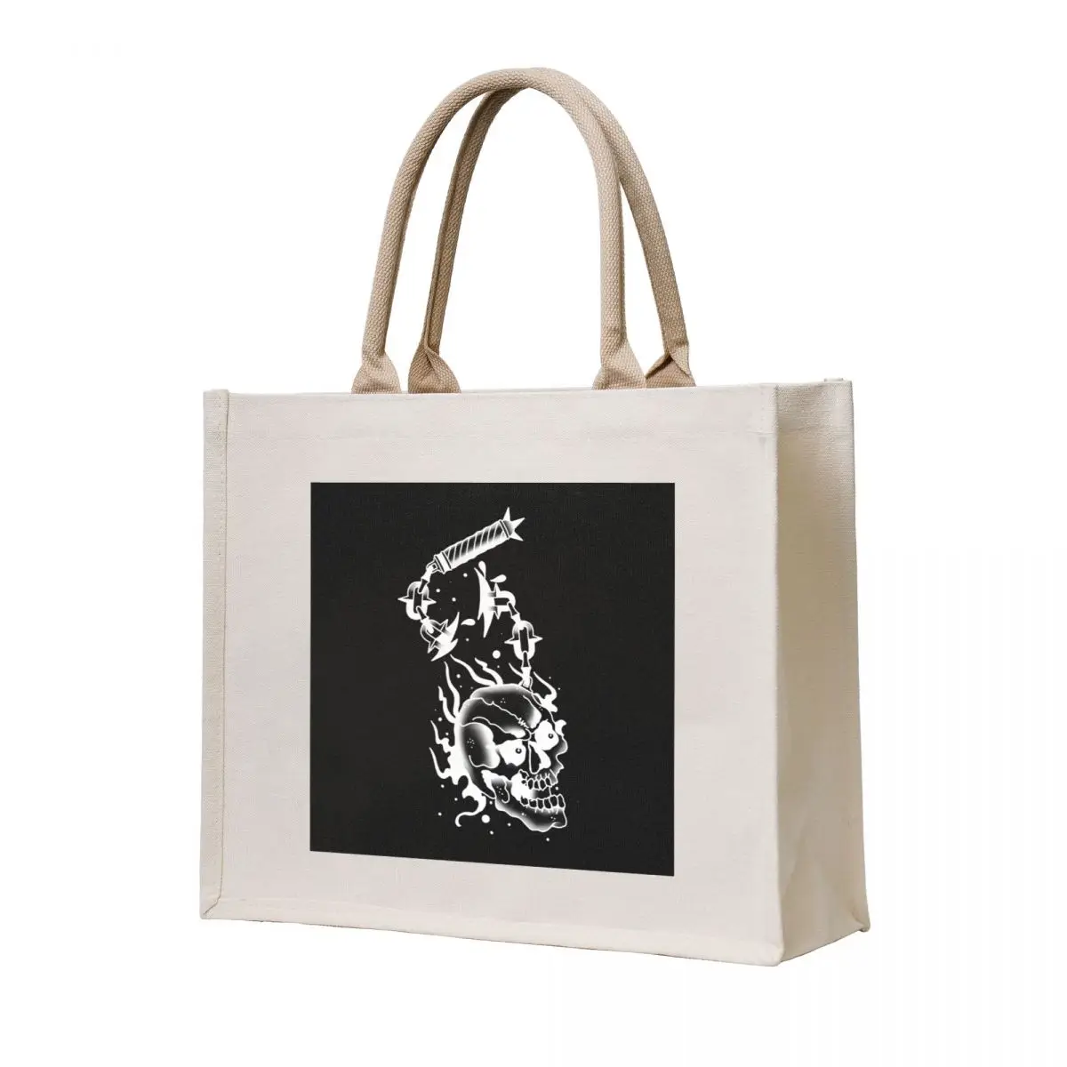 

Gothic Skull Flail Chain Mace Tote Bag canvas tote personalized university Woman shopper