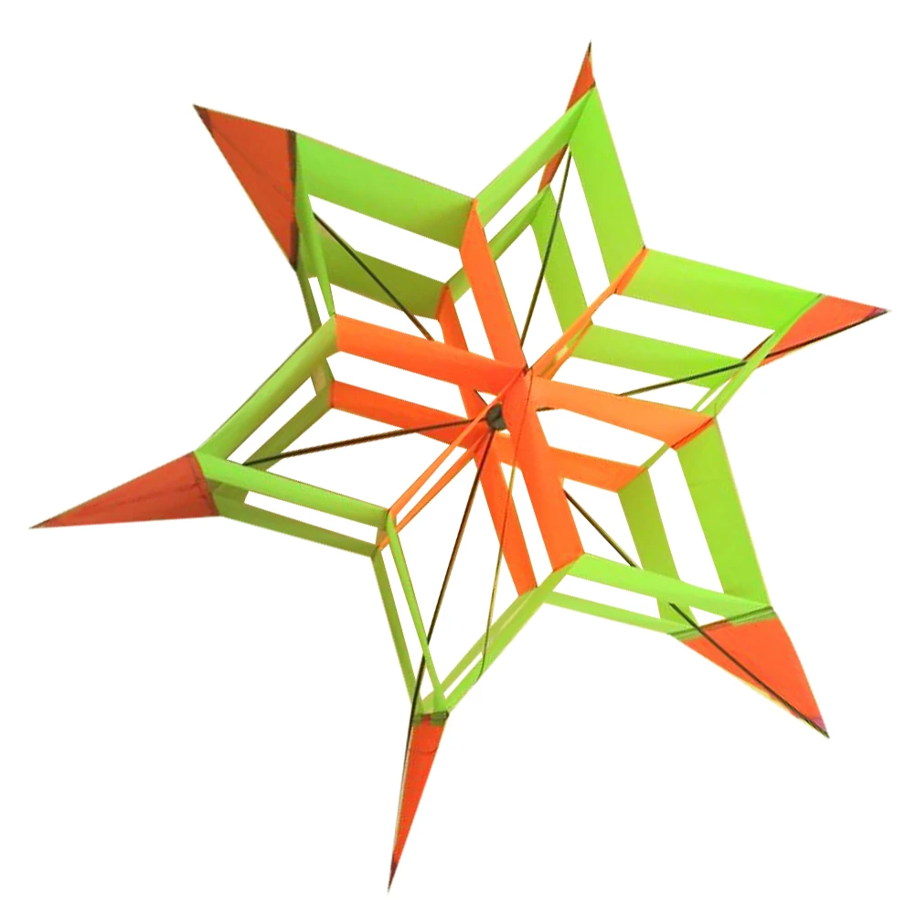 Hexagonal Plum Blossom Kite Creative Cloth Colorful Stereo Funny Outdoor For Kids Adults Glass Fiber Reinforced Easy To
