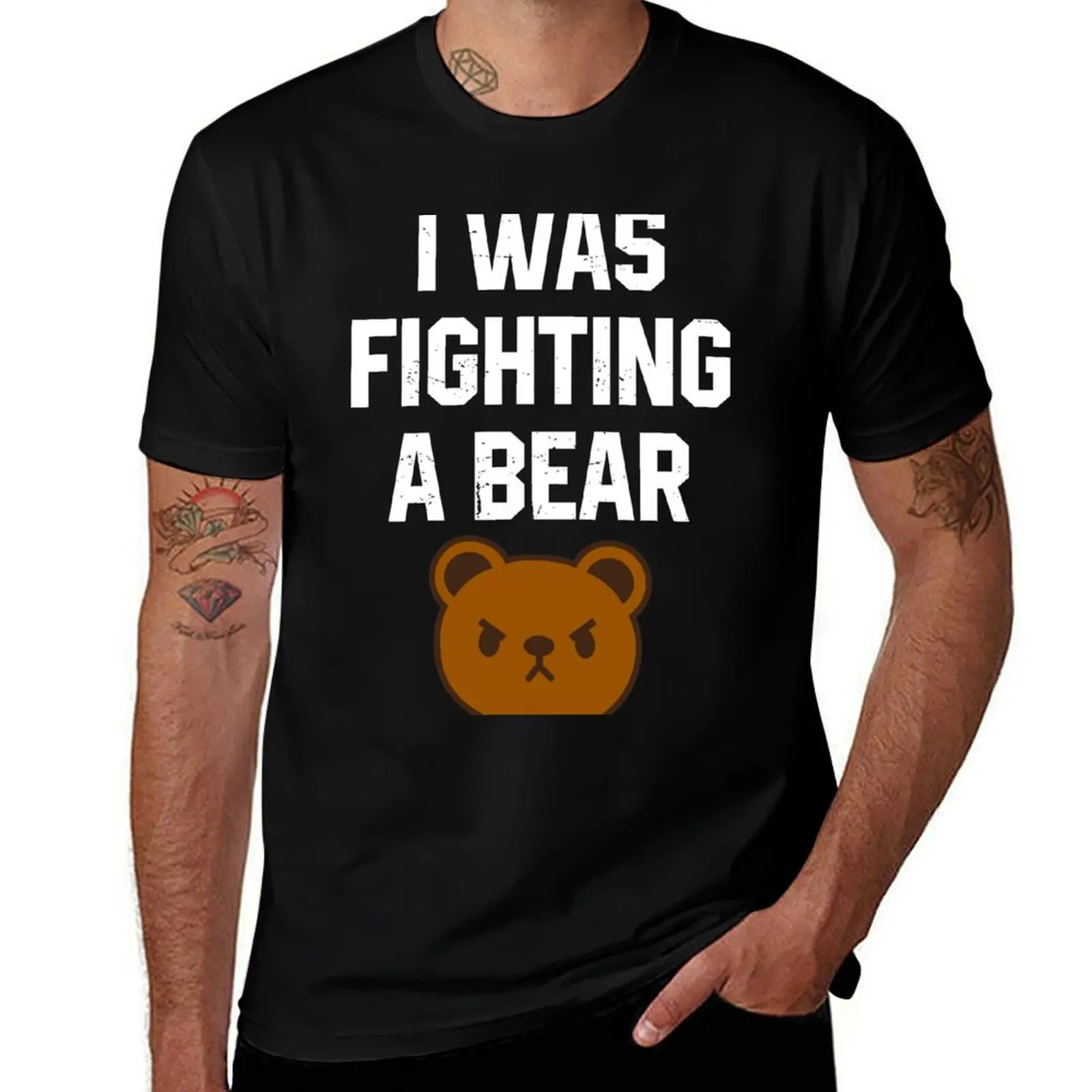 

I Was Fighting a Bear T-Shirt vintage cheap stuff tees sports fans mens clothes