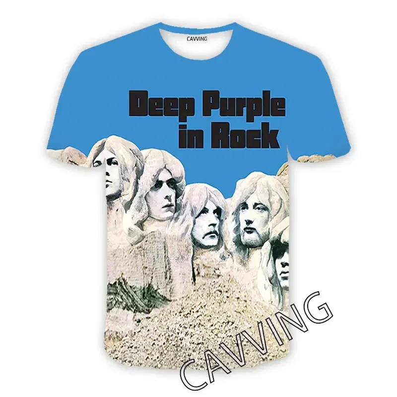 CAVVING 3D Printed Deep Purple Band Casual T-shirts Hip Hop Tee Shirts Harajuku Styles Tops Clothing for Men/women