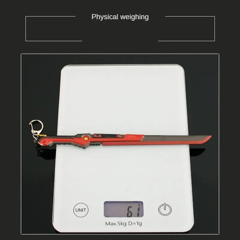 21 cm Valorant Peripherie Elektrische Gerade Messer Modell Legierung 1:6 Handwerk Spielzeug Sammlung Schlüsselbund Ornamente für Valorant Fans Geschenk