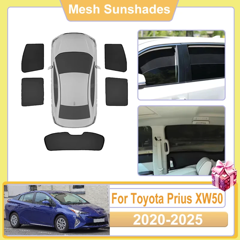 

For Toyota Prius XW50 Accessories MK4 2020-2025 Car Window Sun Shade Net Covers Anti UV Visors Heat light Shield Parasol Mesh