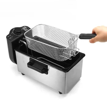 Image Houselin 3.5L Stainless Steel Deep Fryer with Basket, 2000W, Oil Filtration, Temp Control, Digital Timer, Dishwasher Safe Parts