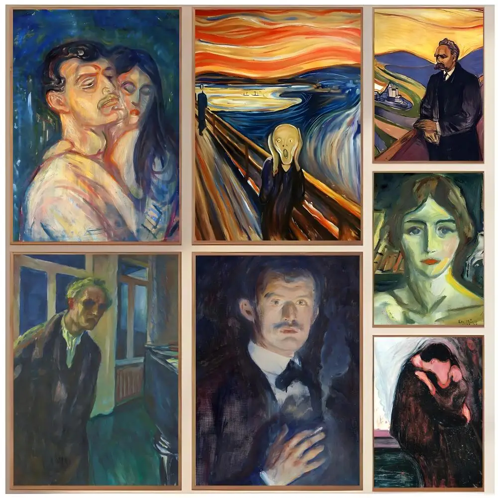 Expressive Artist E-Edvard Munch Poster  Classic Home Interior Design & Modern Wall Decor Art Collection
