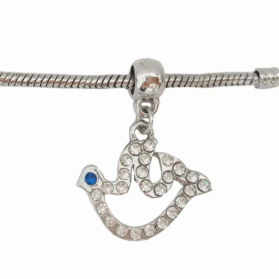 ZPB  rhinestone Dove  charm