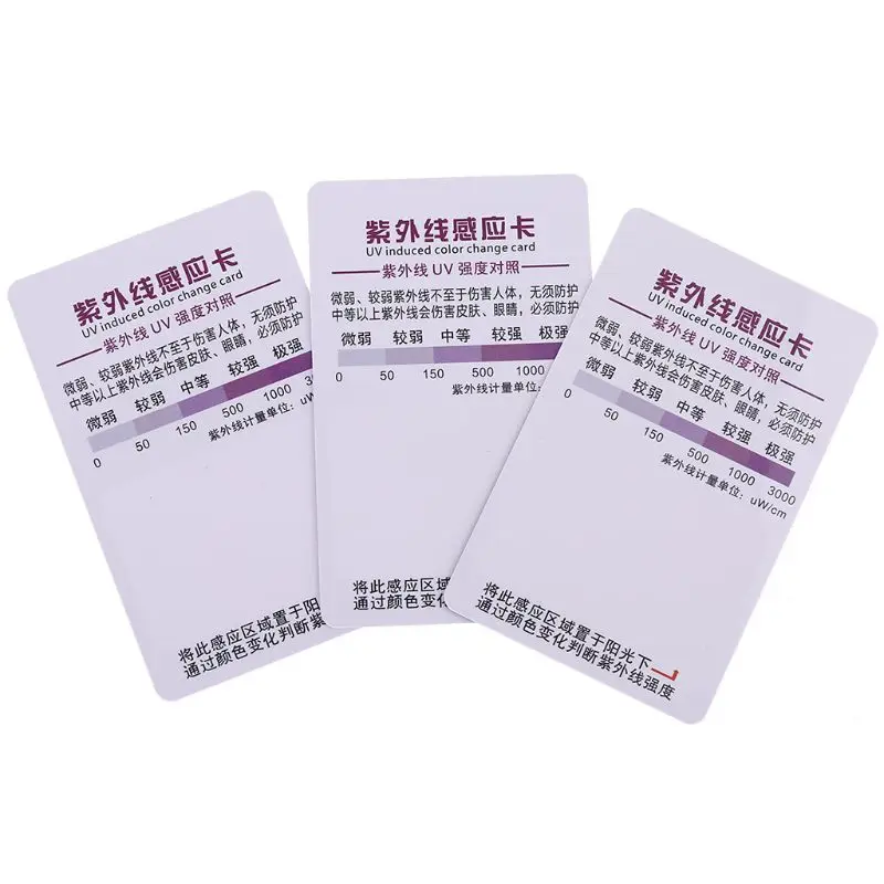 10 Pcs UV Light Lamp Life Test Paper Reptile Terrarium UVB Test Card Outdoor Sunshine UV Test Card Repeatable Durable M4YD