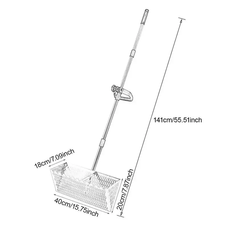 Outdoor gardening, loosening soil, sand screening rake, carbon steel sharp teeth, detachable seafood catcher, long handle