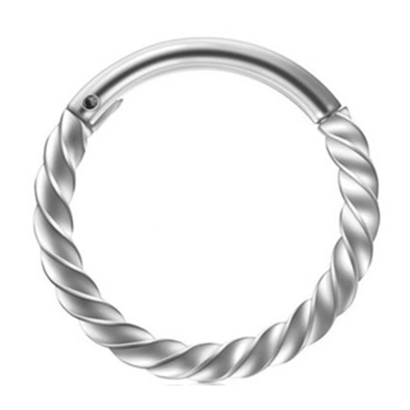 Stainless Steel Nose Hoop Round Shaped Nose Ornament Elegant Twist Hinged Rings Dropshipping