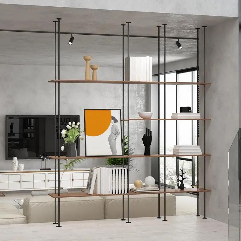 

Simple bookshelf Office display rack Open display rack Wrought iron partition porch rack