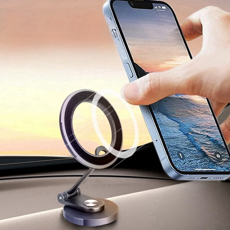 New strong magnetic adsorption car phone holder rotating safety navigation car center console support bracket universal fixation