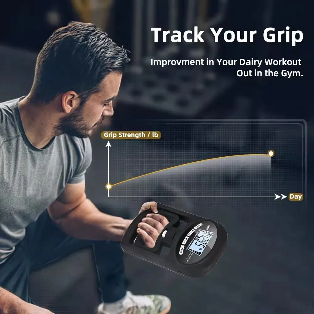 Electronic Hand Dynamometer 120kg LCD Digital Grip Strength Tester Adjustable Hand Grip Meter for Fitness Sports Training