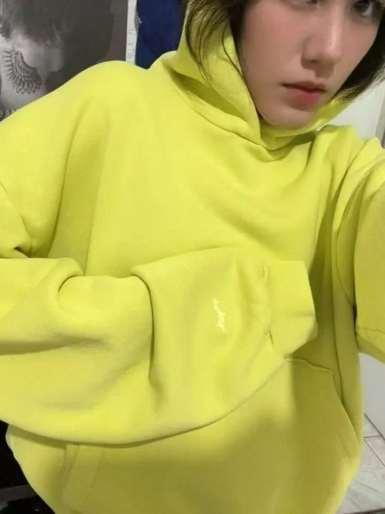 

Мужская толстовка Skylrk Premium на флисовой подкладке — черно-желтый теплый уличный пуловер большого размера