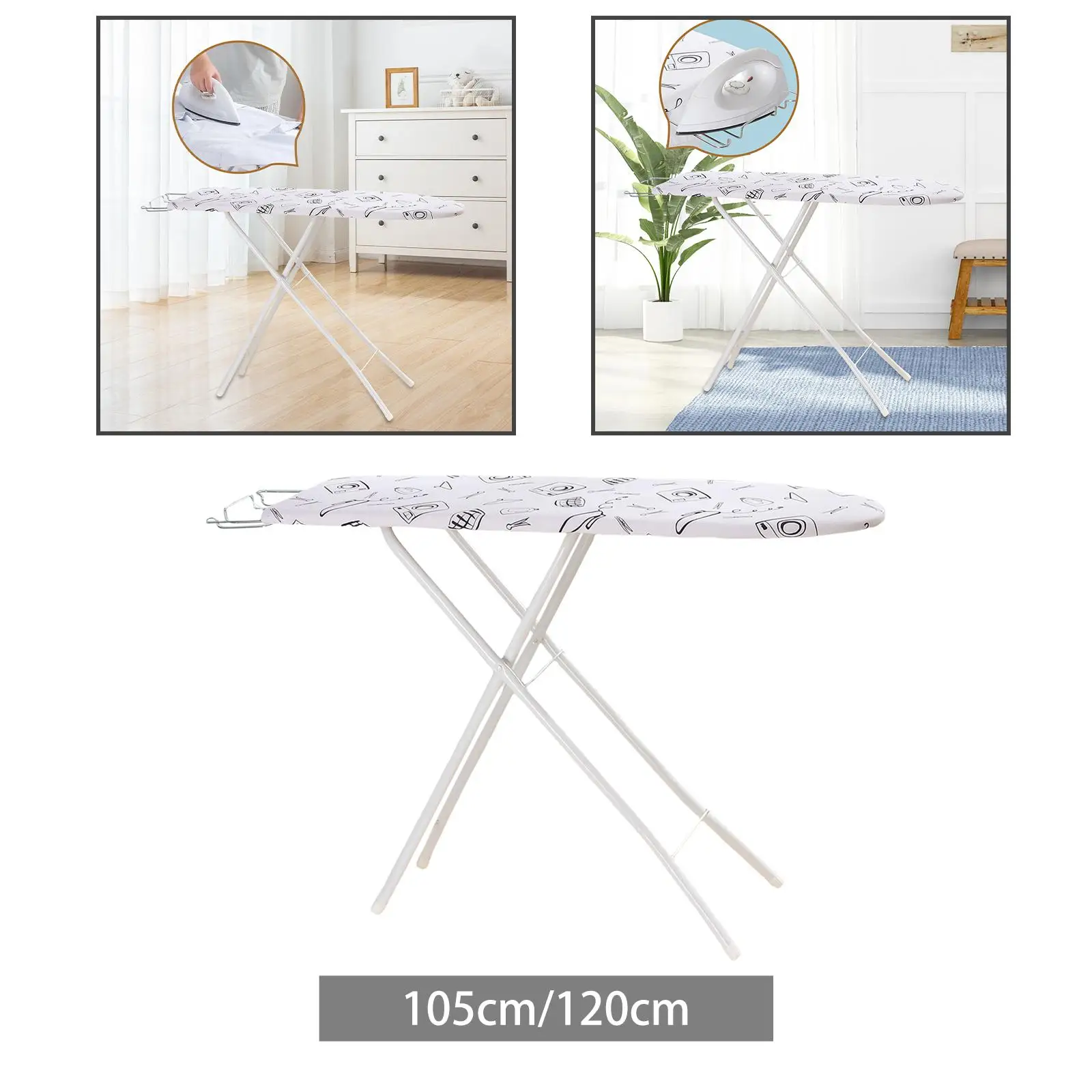 Folding Ironing Board Height Adjustable Ironing Board Padded Cover for Laundry Room