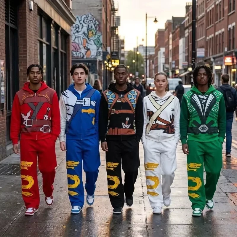 Y2K Streetwear Baggy Sweatpants Men Gold Dragon Print Pants Harajuku Hip Hop Loose Track Pants Unisex Casual Joggers Kids