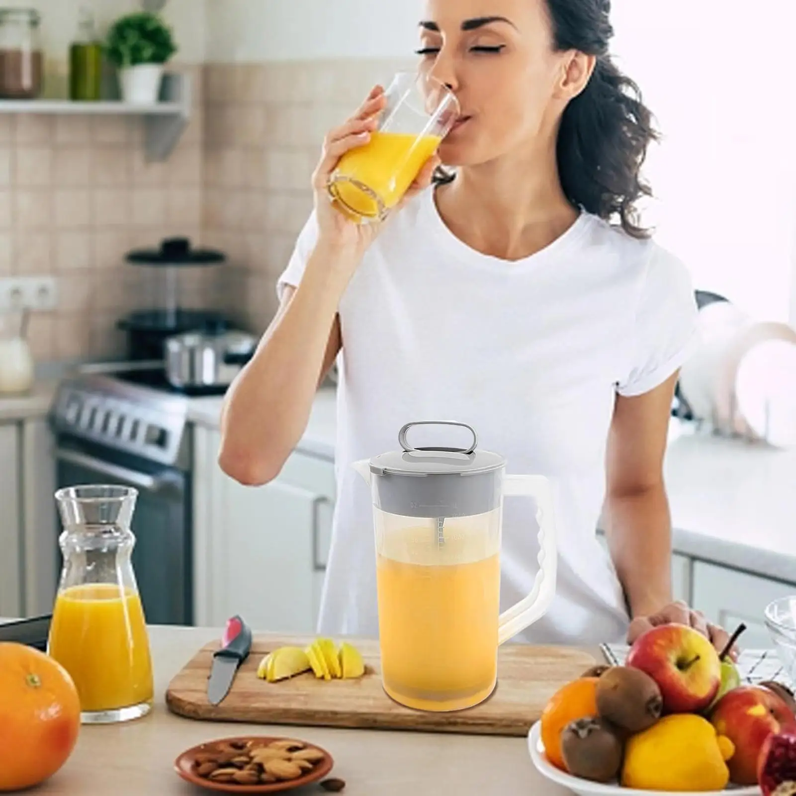 

Mixing Pitcher for Drinks 2000ml Mixing Water Pitcher with Lid Wide Mouth Juice Mixing Container Tea Pitcher Juice Container