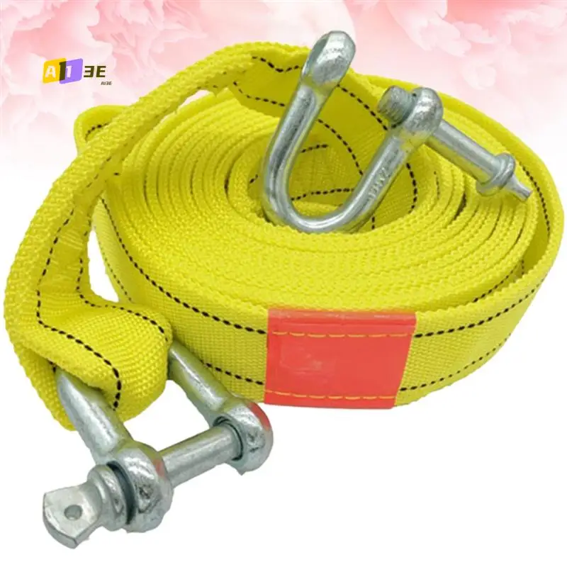 

A03E-5M/5T Car Electric Winch Rope Off-Road Vehicle Tow Rope With U-Shaped Hook Tow Strap For Cars Truck Trailer Suv