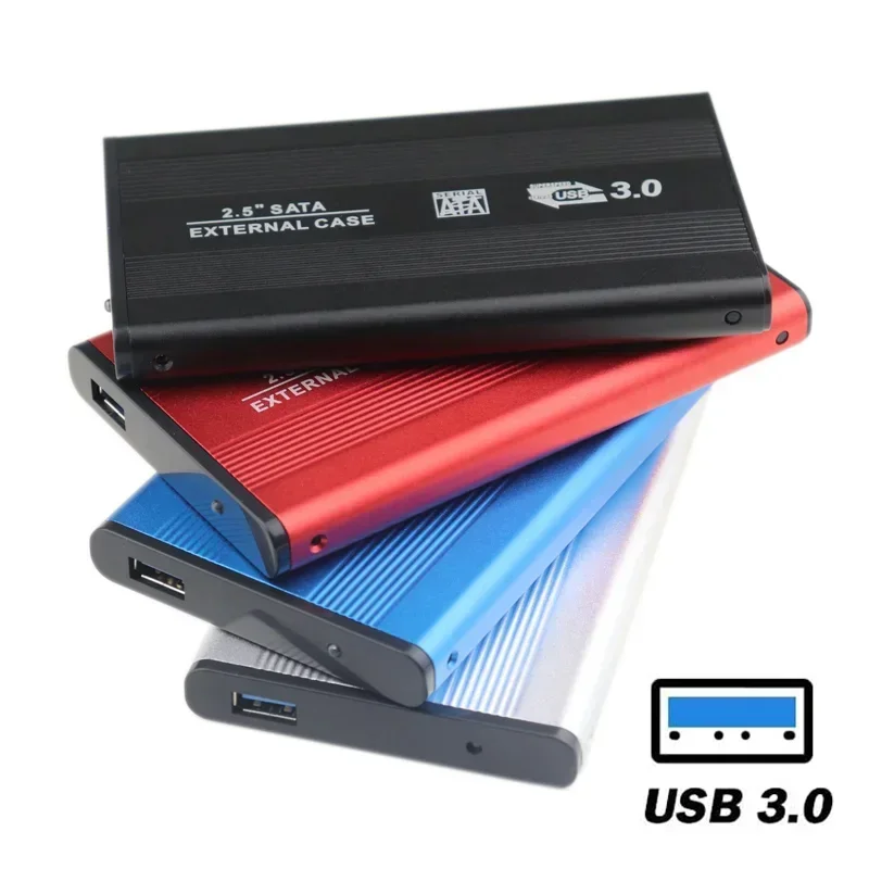 Casing Hard Drive eksternal, kotak SSD mendukung Hot Plug untuk Windows, casing Hard Drive eksternal HDD eksternal, 1 buah aluminium 2.5 inci SATA III ke USB 3.0 5Gbps