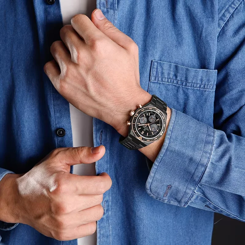 NAVIFORCE Multifunction Fashion Wild Male Wristwatch Waterproof Luxury Stainless Steel Band Quartz Calendar Men's Watches NF8049