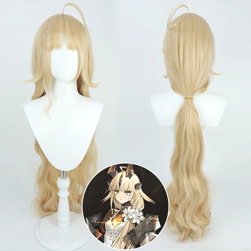 

Arknights Reed The Flame Shadow Cosplay Wig 100cm Long Blonde Wavy Synthetic Hair Heat Resistant Halloween Carnival Role Play Pa