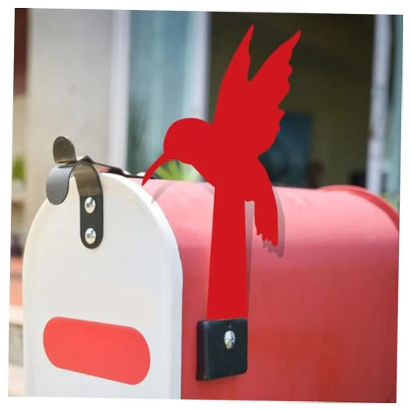 AEE4-Red Homing Pigeon Decoration Mailbox Flag Decoration Acrylic Decoration