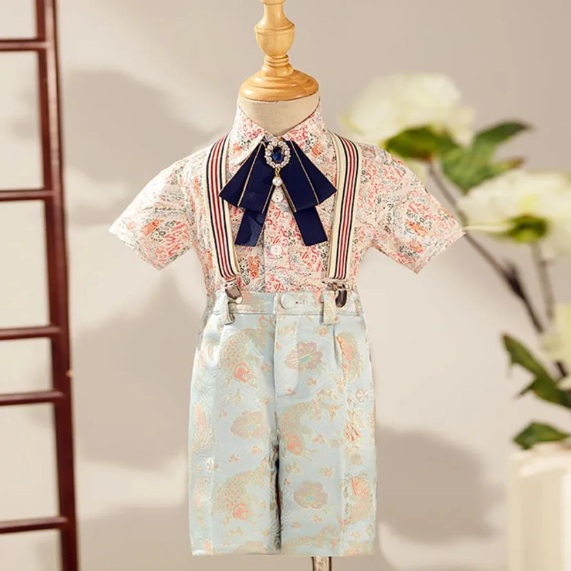 2026 Neues Design Jungen Anzug Set Klassischer Stil Kinder Partyanzug für Hochzeit A2767 Großhandel Jungenanzug – Detail 4
