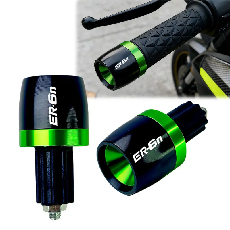 

Motorcycle CNC Handle Bar Handlebar Grips Cap End handle Plugs cap Accessories For Kawasaki ER6N ER-6N ER 6N 2009-2025