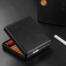 Fouce Brand 20-Cigarette Plastic Cigarette Case Black Stylish Portable Anti-Pressure Waterproof Durable Cigarette Box for Men