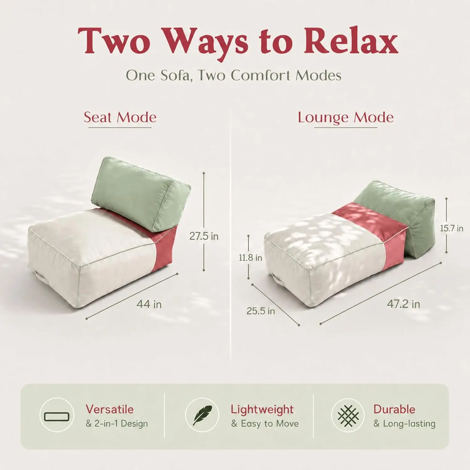 Outdoor Bean Bag Chair,2-in-1 Waterproof Bean Bag Lounge Chair