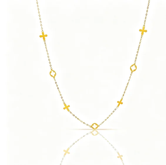 au750 jewelry real gold 18k chain necklaces for women fine gold necklace 40-45cm adjustable
