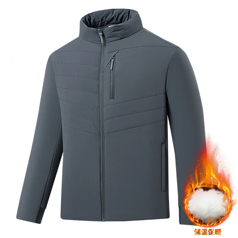QICHE Men Ultra Light Portable Outdoor Cotton Jacket, Autumn Winter Stand Collar 3 Protection Waterproof Windproof Warm Casual