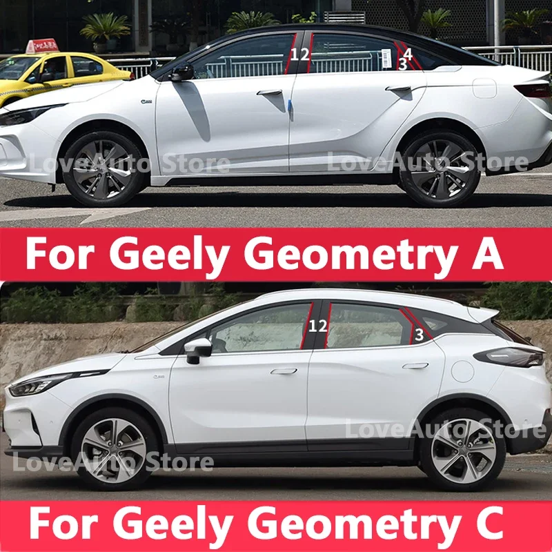 

For Geely Geometry C A Car Window Central Column B C Pillar Cover Trim Mouldings Sticker Frame Accessories 2020 2021 2022 2023