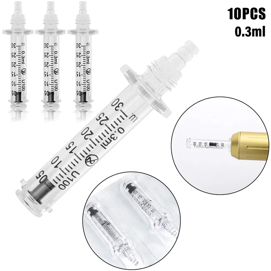 

10 шт. 0,3/0,5 мл распылитель уменьшает пятна, морщины, утолщение губ, шприц, головка ампулы для ручки под давлением, без иглы для инъекций