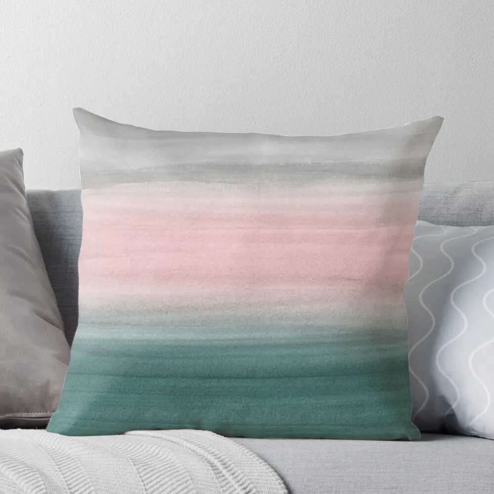 

Touching Teal Blush Gray Watercolor Abstract #1 #painting #decor #art Throw Pillow Ornamental Pillow Pillow Decor Couch Cushions