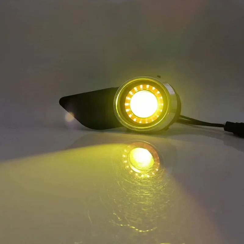LED Fog Lights Assembly For Toyota Sienna 2011 2012 2013 2014 2015 2016  Front Bumper Fog lamp Replacement Angel Eye Daylight