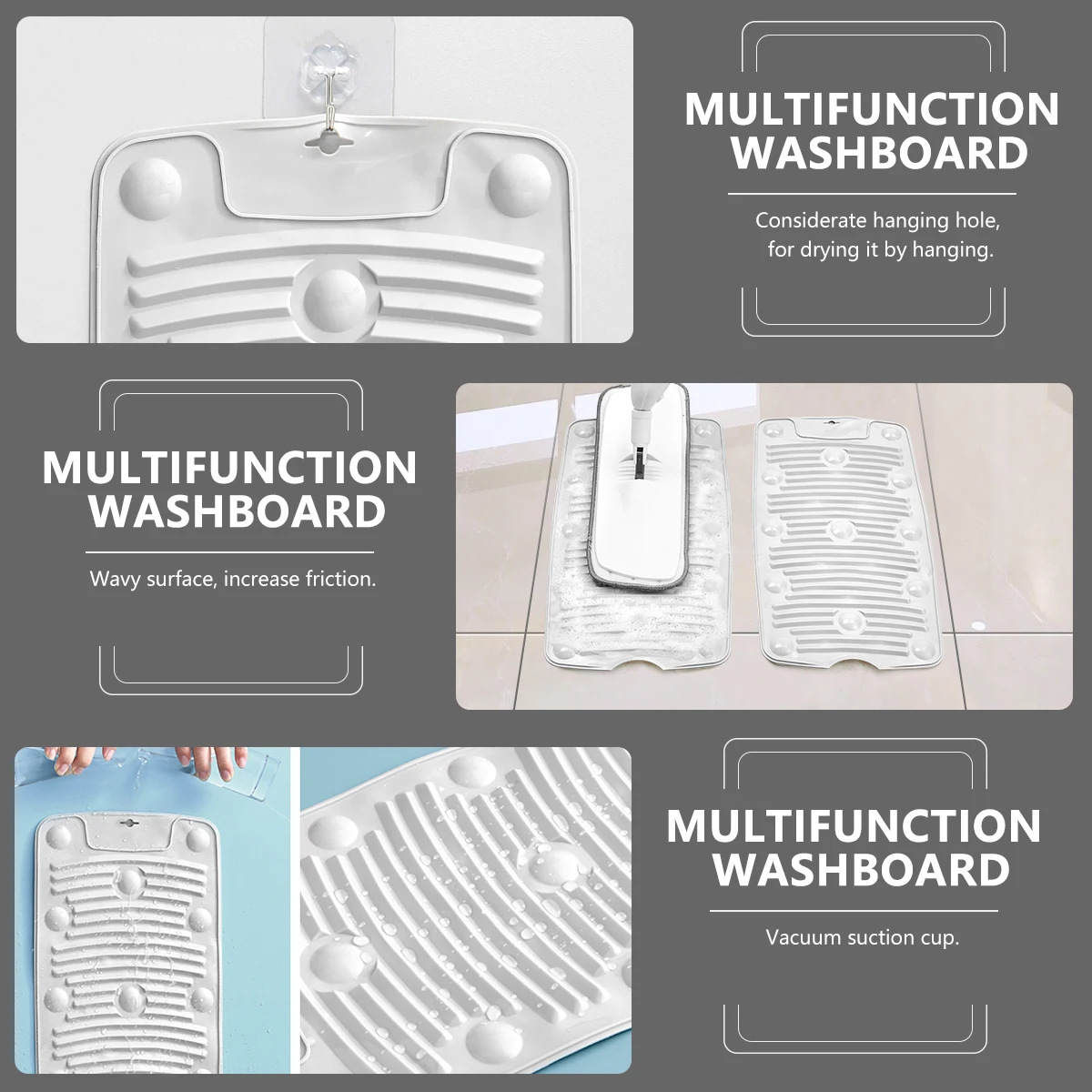

2pcs Silicone Foldable Safe Washboard Home Washing Board Ergonomic Non-Slip Laundry Clothes Cleaner Reusable Bathroom