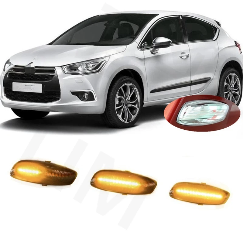 for Citroen DS4 Crossback 2011 2012 2013 2014 2015 2016 2017 2018 Sequential LED Dynamic Side Marker Signal Turn Light Lamp