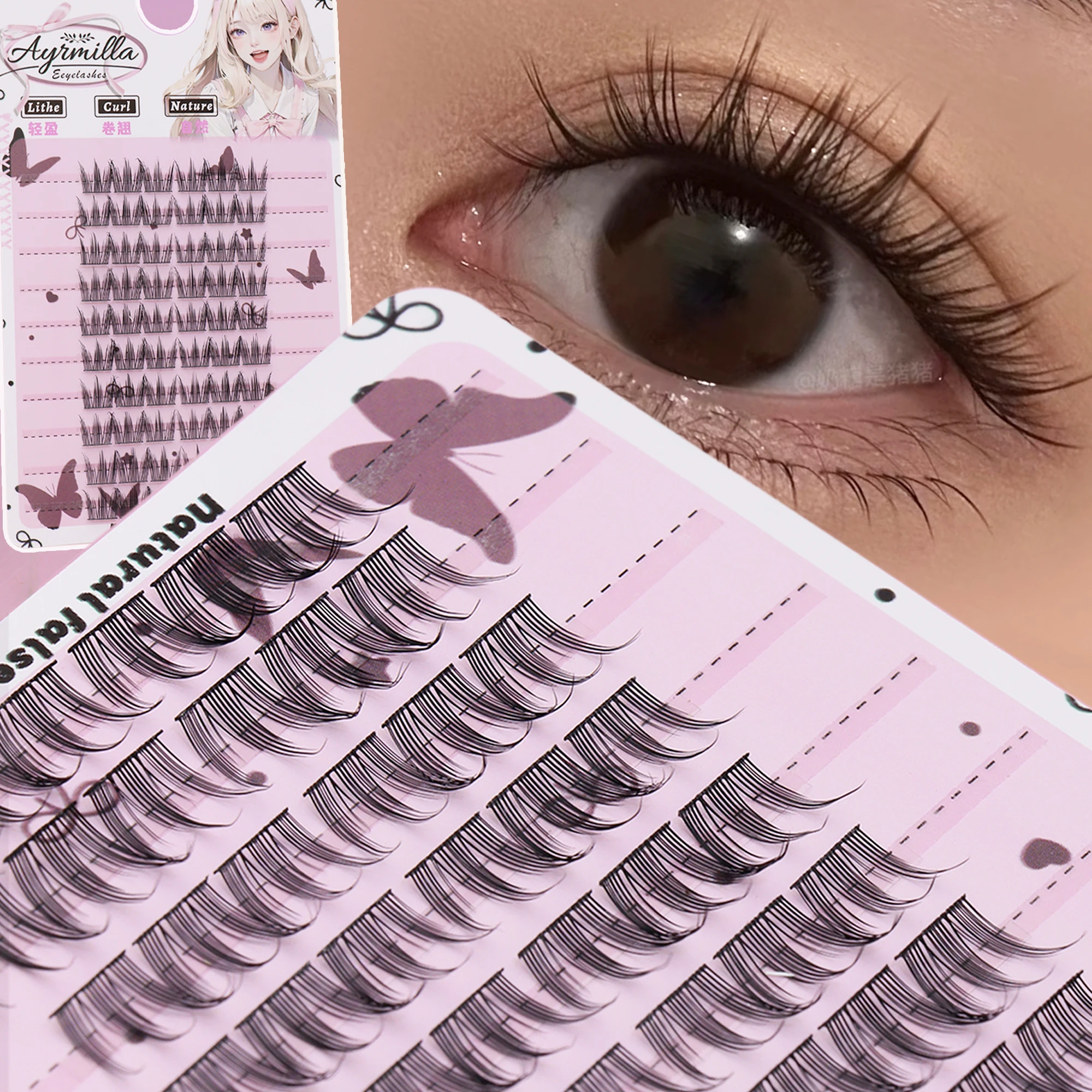 60 einzelne Cluster-Wimpern mit natürlichen 13 mm großen Hochzeitsfeiern und dramatischen, flauschigen Wimpern sind ein Muss für das tägliche Make-up